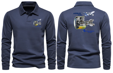 AIRBUS 380 ENGINE GP700LONG SLEEVE POLO